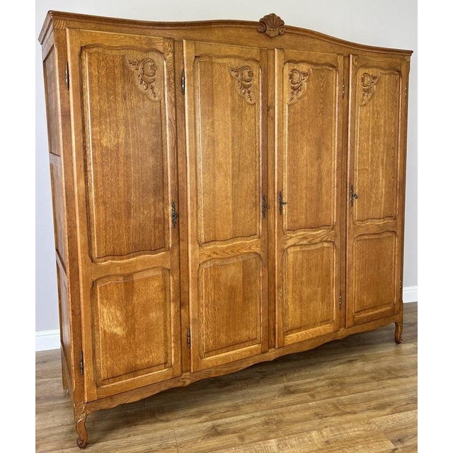 Vintage French Louis XVI Style Wardrobe in Oak For Sale - Image 13 of 13