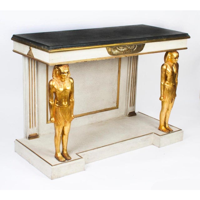 French Empire Style Painted Console Table, Mid-20th-Century For Sale - Image 17 of 18