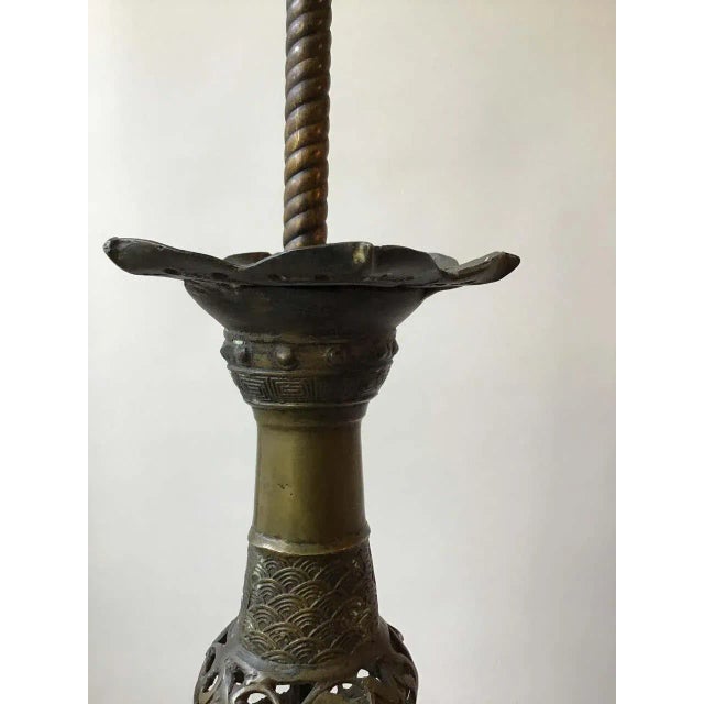 1920s Asian Bronze Table Lamp For Sale - Image 4 of 10