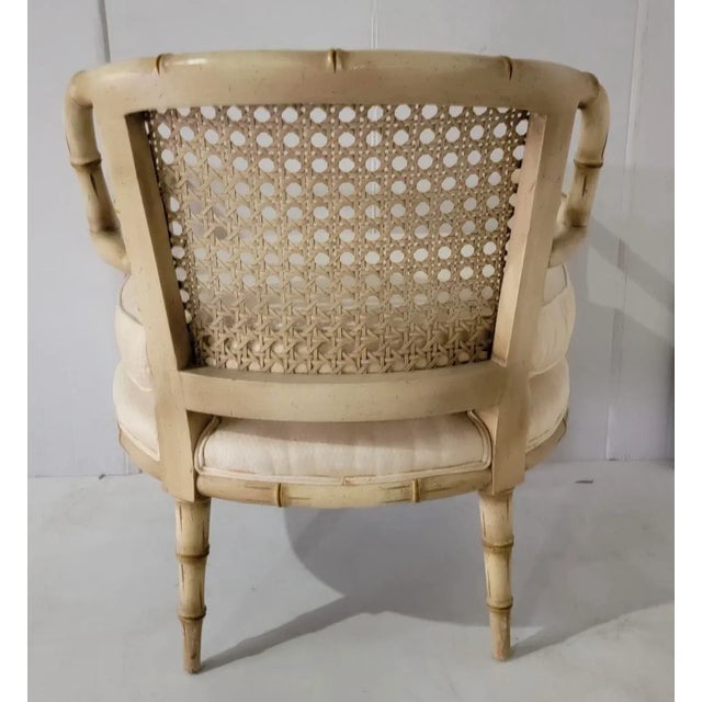 Mid-Century Regency Style Faux Bamboo & Cane Bergere Chairs - Pair For Sale In Atlanta - Image 6 of 10