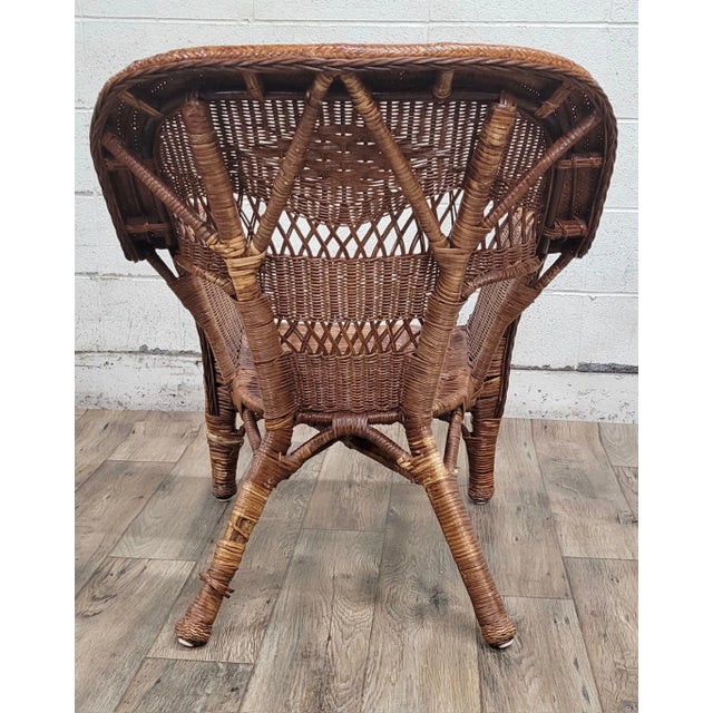 Wood Willow Style Woven Wicker Outdoor Patio Sunroom Chair For Sale - Image 7 of 12