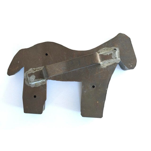 Farmhouse Late 19th Century Large Primitive Tin Horse Cookie Cutter Amish Style Folk Art Farmhouse Decor For Sale - Image 3 of 7
