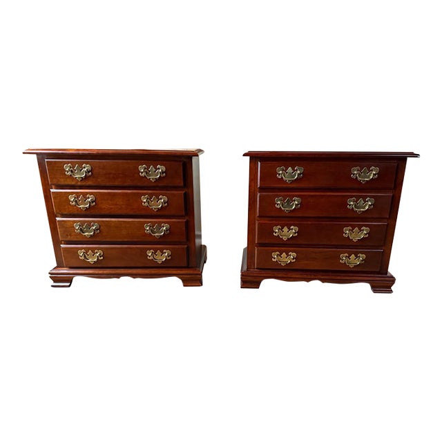Pair of Late 20th Century Chippendale Four-Drawer Nighstands by Null For Sale
