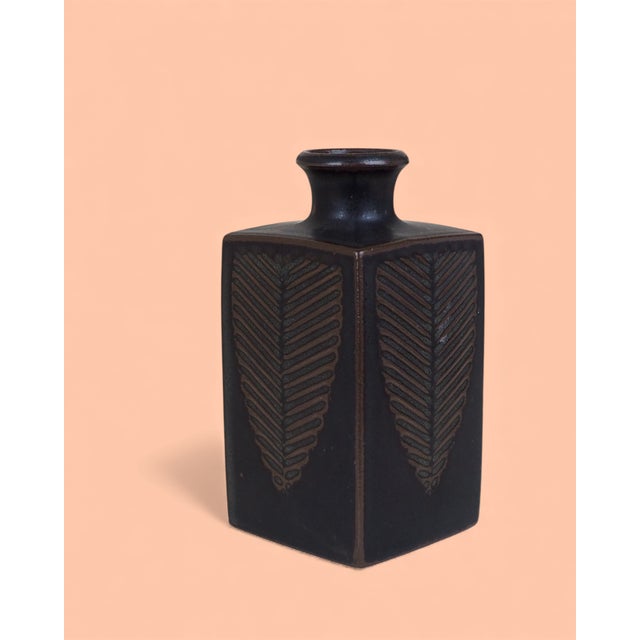 Brown Vintage Knabstrup Ceramic Vase, 1970s For Sale - Image 8 of 8
