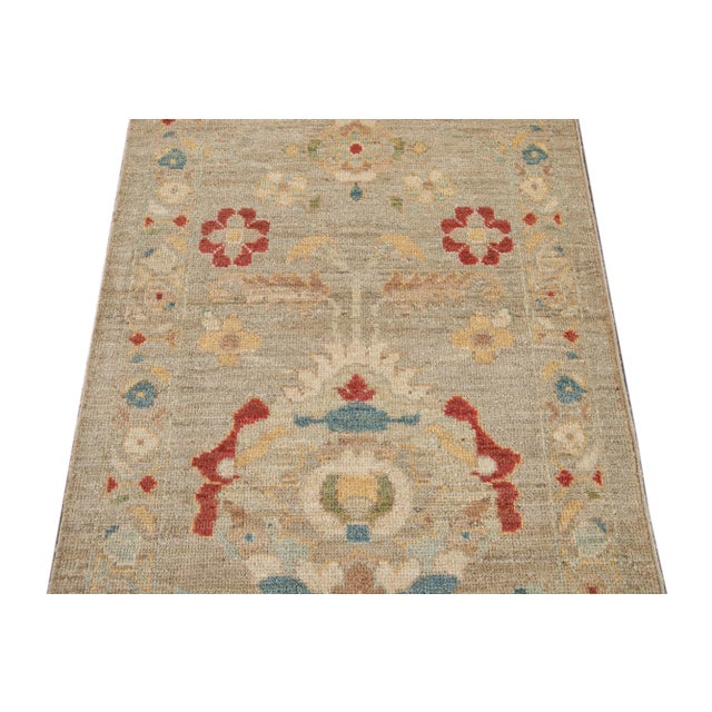 21st Century Modern Sultanabad Runner Rug 3 X 19 For Sale - Image 9 of 10