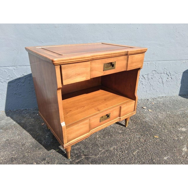 1940's Campaign Nightstands Brass Pulls by John Widdicomb a - Pair For Sale - Image 14 of 18