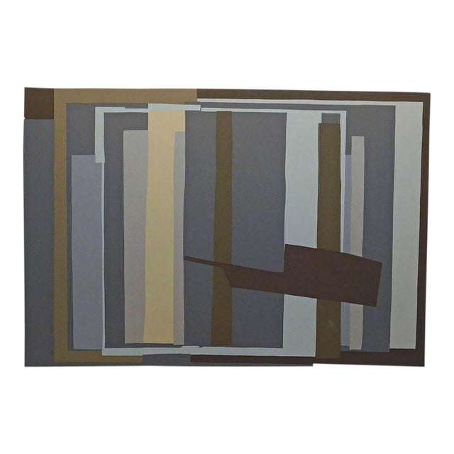 1970s Barbara Zinkel "21st Century Reflection" Hand Signed Abstract Art Serigraph For Sale