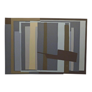 1970s Barbara Zinkel "21st Century Reflection" Hand Signed Abstract Art Serigraph