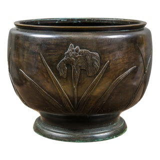 Art Deco Oriental Bronze Vase, 1930s For Sale