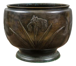 Art Deco Oriental Bronze Vase, 1930s