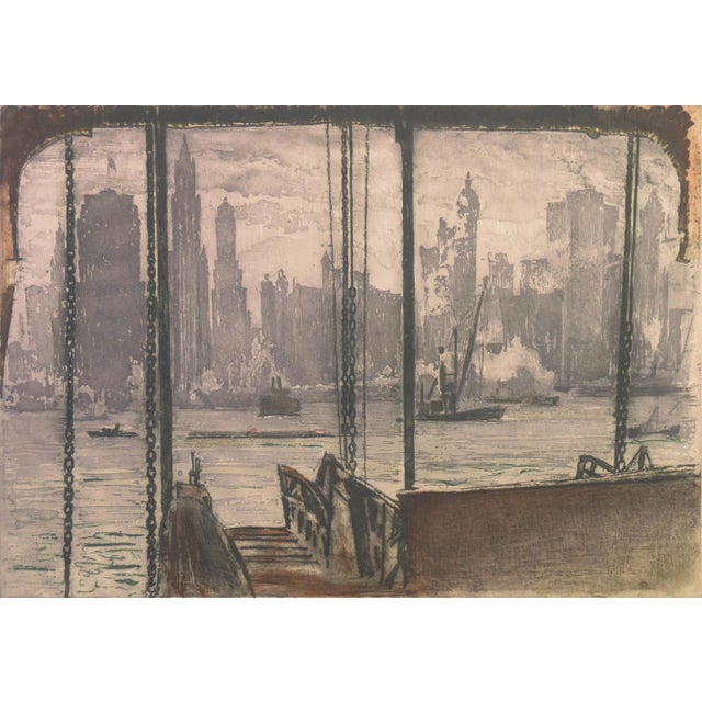 'New York, Harbor Ferry' by Max Pollak, Vienna, Chicago and California Society of Etchers For Sale - Image 12 of 12