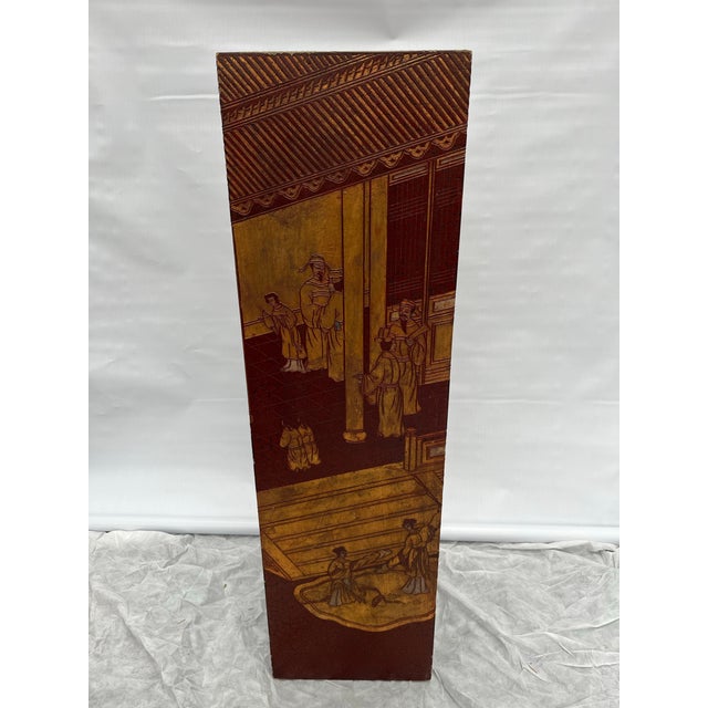 Early 20th Century Antique Chinese Coromandel Style Pedestal For Sale - Image 5 of 12