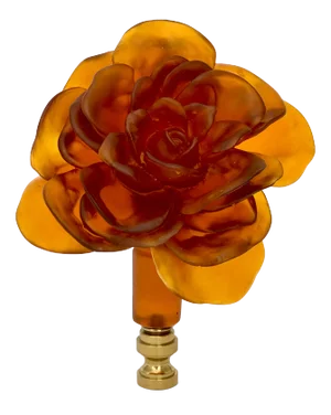 Blooming Rose Lamp Finial on Brass Hardware