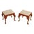 Custom Crafted Queen Anne Style Carved Walnut Stools - A Pair For Sale