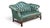English Vintage English Chippendale-Style Forest Green Tufted Leather Camelback Settee For Sale - Image 3 of 15