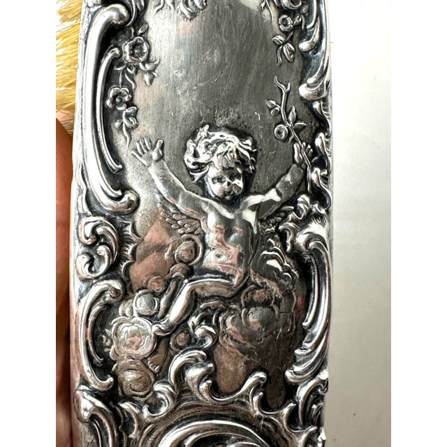 19th Century Sterling Silver Cherub Clothes Brush For Sale In Detroit - Image 6 of 6