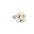 Contemporary Akoya Pearl Diamond Platinum Cluster Ring, Size 5 For Sale - Image 3 of 6
