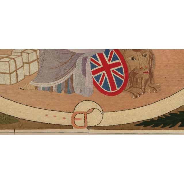 Large Sailor's Woolwork of Britannia With Ships Celebrating Trade and Commerce For Sale - Image 4 of 17