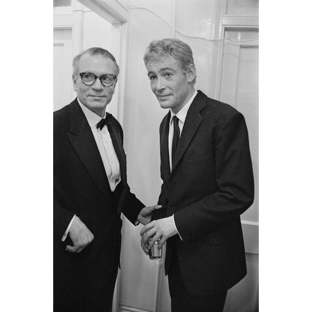 Laurence Olivier and Peter O'Toole British actors Laurence Olivier (1907 - 1989) and Peter O'Toole (1932 - 2013) at a frat...