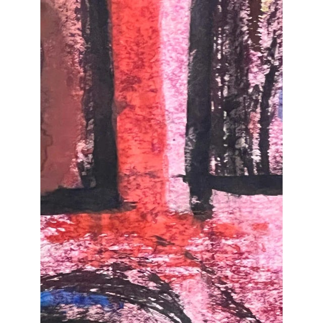 Paper Pink Semi-Abstract Watercolour Still-Life by French Painter France Cami For Sale - Image 7 of 8