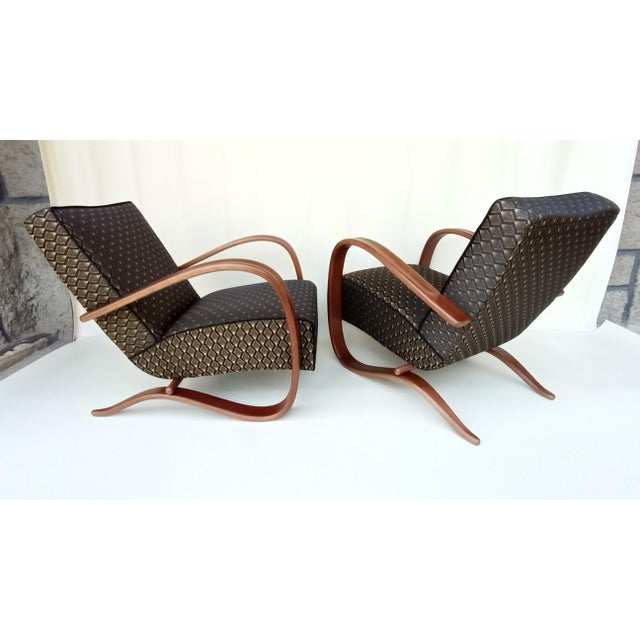 H-269 Lounge Chairs attributed to Jindrich Halabala for Up Zavody, 1930s, Set of 2 For Sale - Image 3 of 16