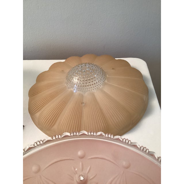 Vintage Patterned Glass Ceiling Shades - Set of 4 For Sale - Image 11 of 15