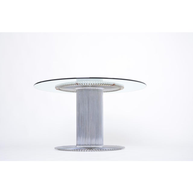 Italian Dining Table in Chromed Metal and Glass by Gastone Rinaldi, 1970s For Sale - Image 3 of 16