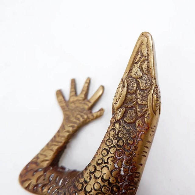 Komodo Lizard Brass Handle For Sale - Image 6 of 16