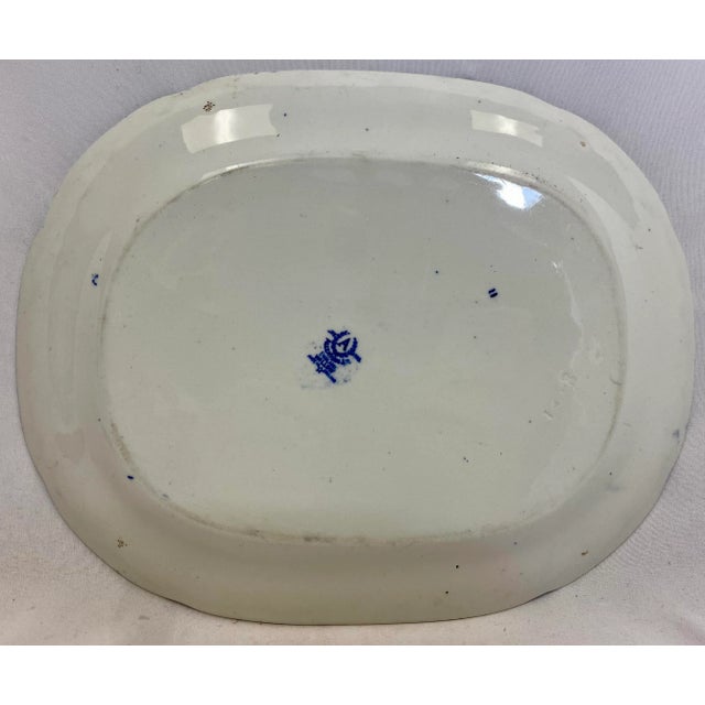 Antique Allerton’s Ltd Blue Willow Serving Platter Made in England - Circa 1830’s For Sale - Image 9 of 12