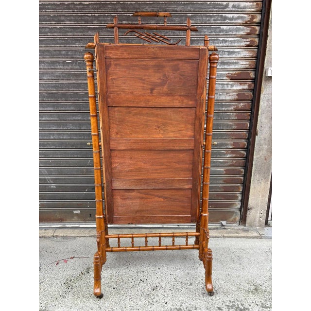 Antique Psyche Mirror in Beech, 1890s For Sale - Image 15 of 18