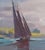 Schooner Sailing Into a Violet Sunset Oil Painting by David Beynon Pena For Sale In New York - Image 6 of 7