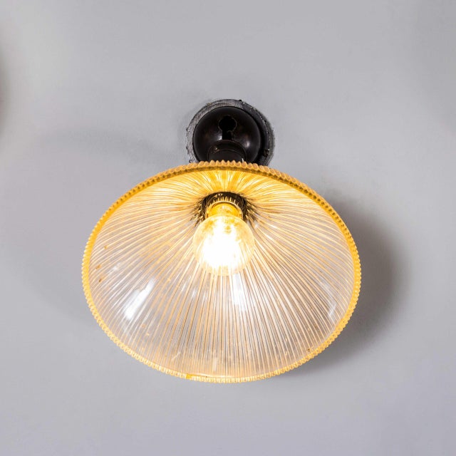 Holophane Black Holophane Prismatic Glass Adjustable Lamp, 1940s For Sale - Image 4 of 11