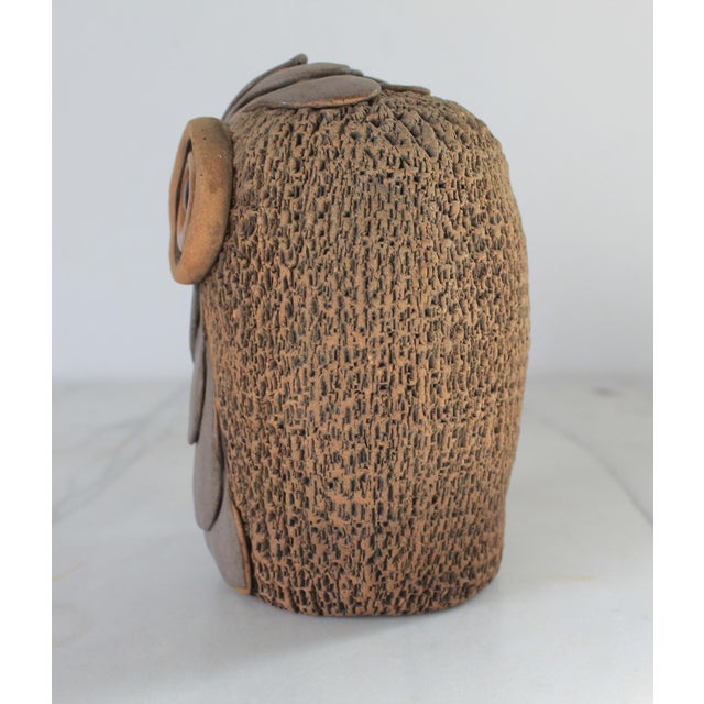 1980's Studio Art Pottery Owl Bud Vase For Sale In Milwaukee - Image 6 of 10