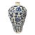 Late 20th Century Chinese Art Porcelain Blue and White Mei Ping Shape Vase With Floral Design For Sale