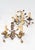 Gold Vintage French Wall Lights in Brass and Porcelain Flowers, 1950s, Set of 2 For Sale - Image 8 of 12