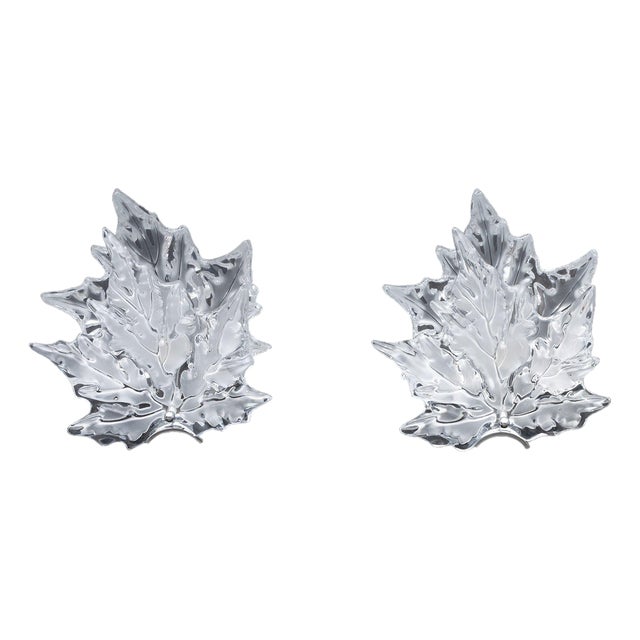 Pair of Lalique Crystal and Chrome "Champs Elysees" Wall Sconces For Sale