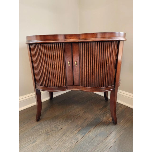 Chestnut 1990s Century Furniture Kidney Shaped Piccadilly Storage Side Table For Sale - Image 8 of 12