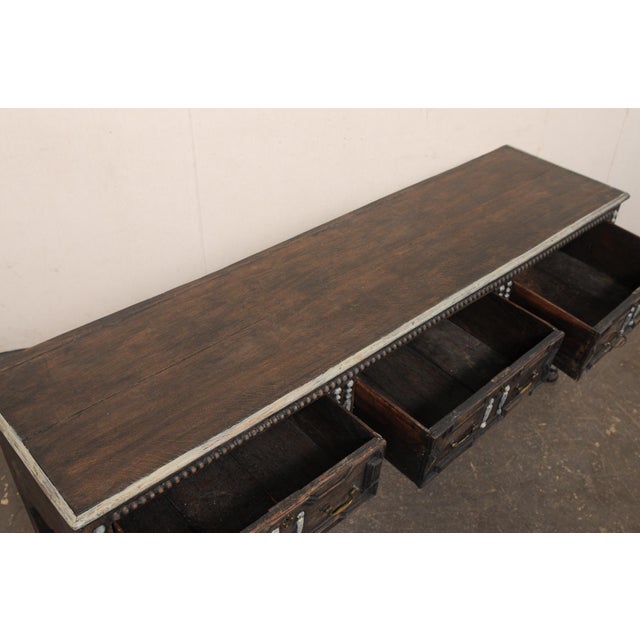 Late 18th C. English 3-Drawer Console Table For Sale - Image 4 of 12