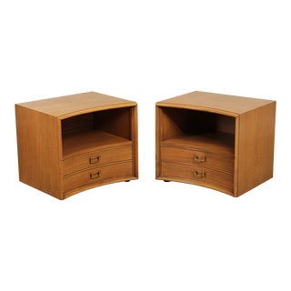 Johnson Furniture Paul Frankl Mid Century Modern Pair Nightstands For Sale