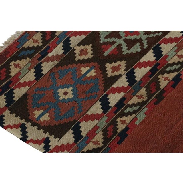 2010s Rug & Kilim’s Afghan Tribal Kilim Rug in Red With Colorful Geometric Patterns For Sale - Image 5 of 7