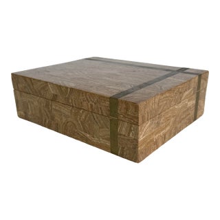 Vintage Maitland Smith Tessellated Stone Box For Sale