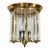 Vintage Brass Glass 4-Light Flush Mount Ceiling Lantern Clove Shape For Sale