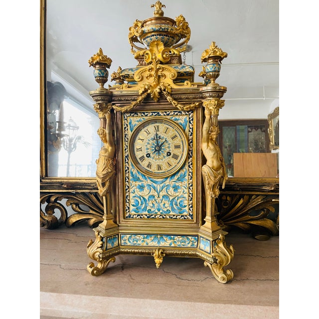 Tiffany & Co 18th Century French Empire Mantle Clock/Candelabra Set For Sale - Image 4 of 12