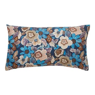 Boogie Oogie Oogie Blue Pillow on Cotton/Linen Blend For Sale