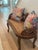 English Vintage Hand-Carved Cane Bench With Ornate Floral Crest For Sale - Image 3 of 7