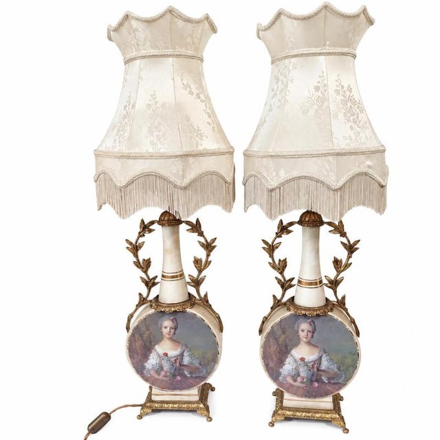 Napoleon III Glass and Bronze Lamps, Set of 2 For Sale - Image 9 of 9