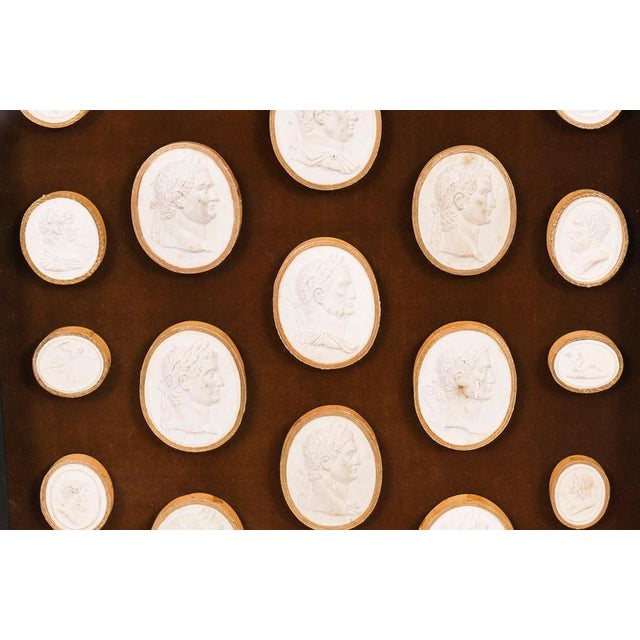 Antique 19th Century Grand Tour Roman Emperor Framed Intaglios from Giovanni Liberotti For Sale - Image 3 of 9