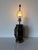 Vintage Hollywood Regency Brass & Black Leather Geometric Table Lamp For Sale - Image 4 of 13