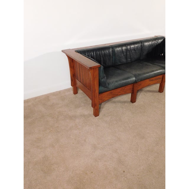 Vintage Kimball Furniture Antique Style Mission Prairie Arts & Crafts Oak Sofa For Sale - Image 16 of 18