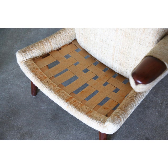 1950s Hans J. Wegner Papa Bear Ap19 Chair and Ottoman Teak and Boucle For Sale - Image 10 of 15